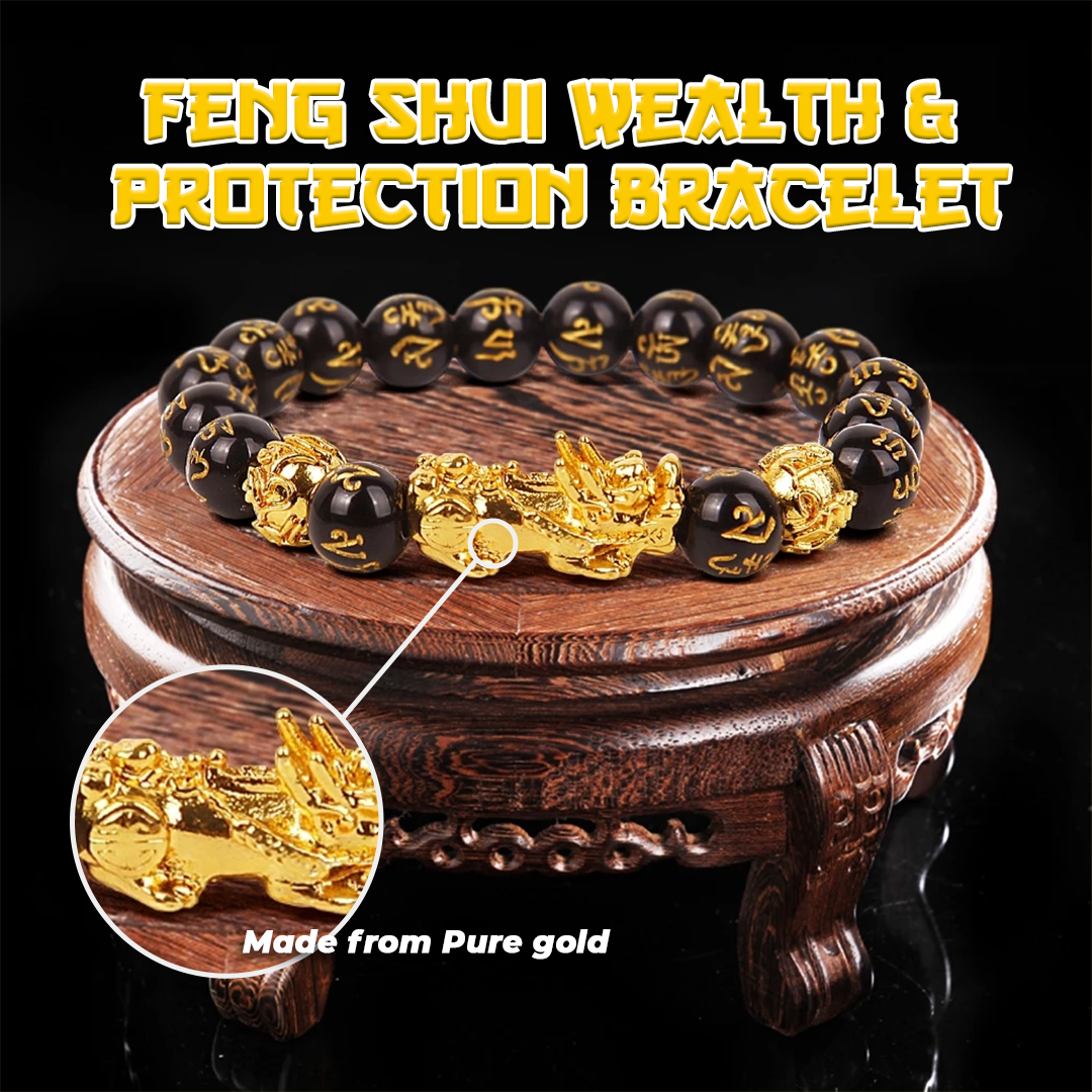 Feng Shui Wealth & Protection Bracelet (Black Obsidian + Pi Xiu)